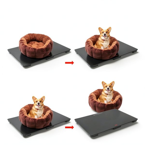 Helsevesen Pet Floor Scale 220lb Black PS-220XL with LCD Display-3
