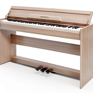 WENCAI 88-Key Digital Piano 8817 Semi-Weighted Wooden Stand White-0