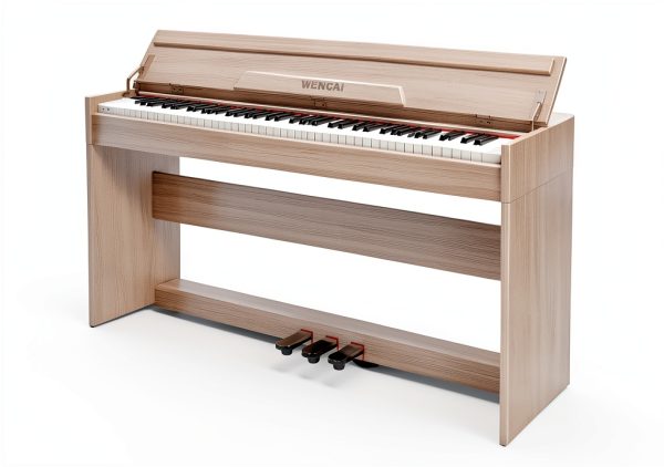WENCAI 88-Key Digital Piano 8817 Semi-Weighted Wooden Stand White-0