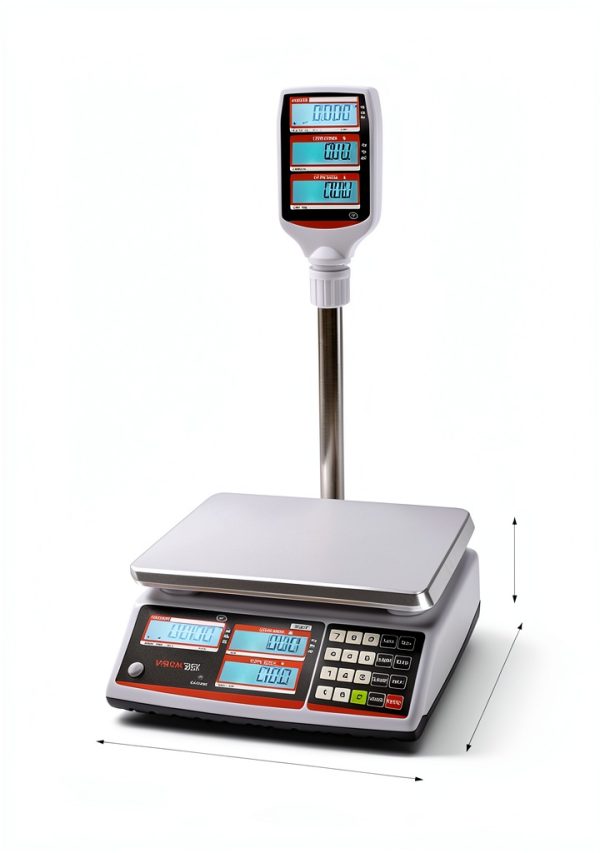 VisionTechShop 12lb Stainless Steel Counter Scale TVP-12LB-P-DLP-50-6
