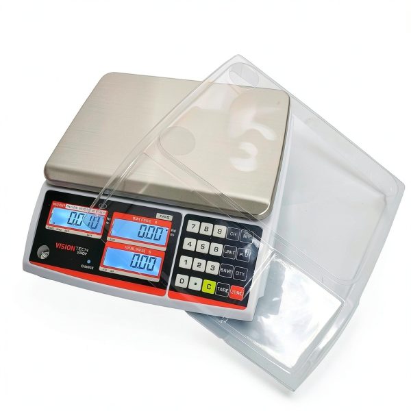 VisionTechShop Bench Scale 12lb Stainless Steel TVP-12LB-DLP-50-4