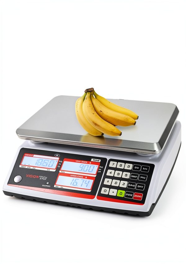 VisionTechShop Bench Scale 12lb Stainless Steel TVP-12LB-DLP-50-6
