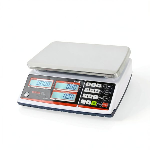 VisionTechShop Bench Scale 12lb Stainless Steel TVP-12LB-DLP-50-1