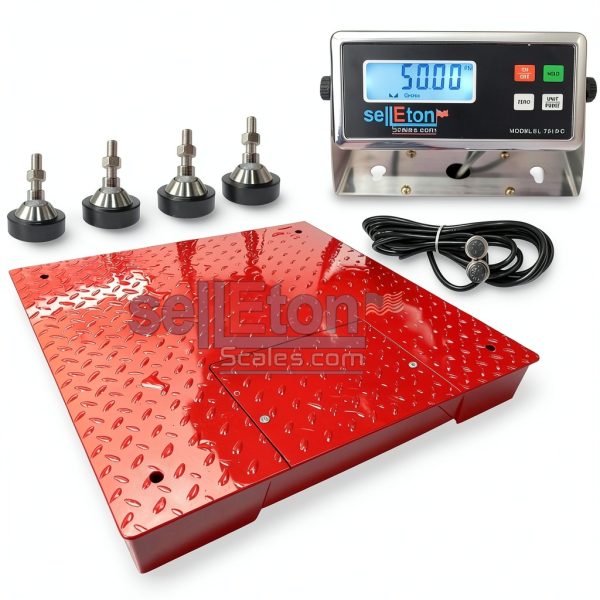 Selleton.com Heavy Duty Industrial Floor Scale SL-700 Red 10,000 lb-1