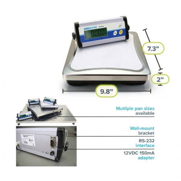 Adam Equipment Bench Scale CPWplus 150 150kg Capacity Stainless Steel-8