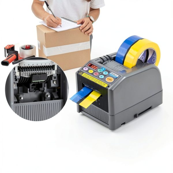Automatic Tape Dispenser, Electric Ribbon Cutting Machine, Upgraded Silicone Wheel for 6-60mm Width Tape/Ribbon, Max. Cutting Length 999mm, 110V, Unsuitable for Elastic Ribbons-1