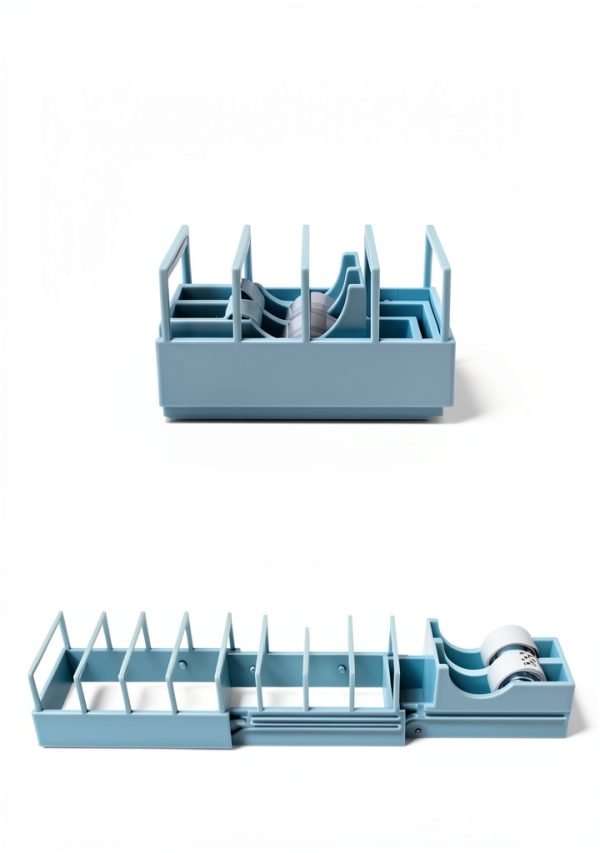Double Tapes Dispenser ABHAR 18‑Strip Compact Heavy‑Duty Blue Plastic-6