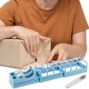 Fast Tape Dispenser for Crafts & Gift Wrapping 18 Strips in Seconds Portable Ribbon Cutter Machine Foldable Double Roll Tapes Dispensers Assistant (Color:Blue)-5