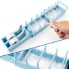 Fast Tape Dispenser for Crafts & Gift Wrapping 18 Strips in Seconds Portable Ribbon Cutter Machine Foldable Double Roll Tapes Dispensers Assistant (Color:Blue)-3