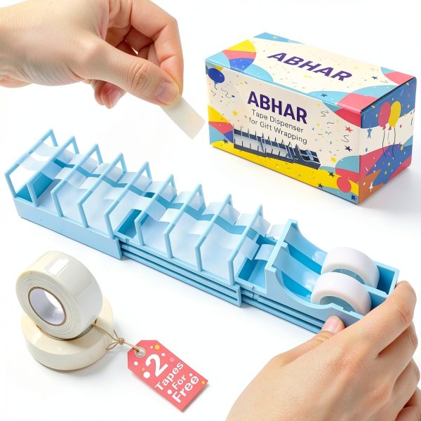 Double Tapes Dispenser ABHAR 18‑Strip Compact Heavy‑Duty Blue Plastic-0